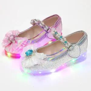 리틀주 실크 엘사 입학 선물 국산 생일 꽃 보석 등원 등교 여아 Led 구두