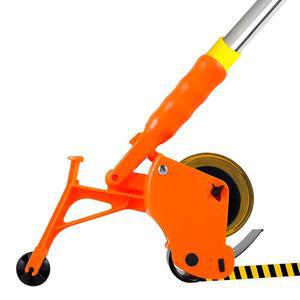 튼튼한 바닥 테이프 어플리케이터 - 진입로, 창고, 통로 및 스포츠 코트용 수동 푸시 마킹 도구 | 미끄럼 방지 그립, 조절 가능한 압력, 재사용 롤러(리필 롤 3개 포함)