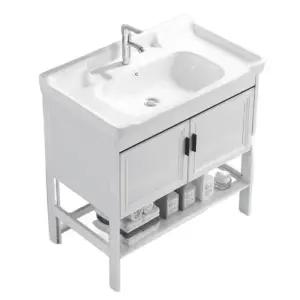 타일 세면대 카운터 하부장 세라믹 스텐세면대 일체형