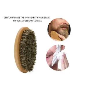 비어드브러쉬세트 콧수염 헤어 빗 면도 우드 미용사