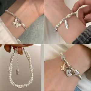 패션팔찌 얇은 귀여운 여성 데일리 진주