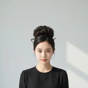 올림머리 볼륨 곱창밴드 승무원 면접 헤어스크런치 똥머리 고정용