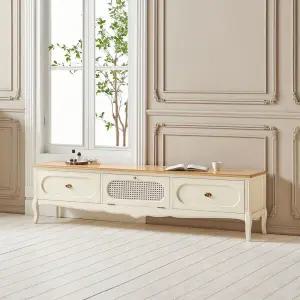 [무료배송] 클래식 엔틱가구 카렌 피타 원목 라탄 거실장 [CP]