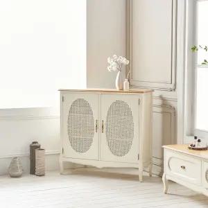 [무료배송] 클래식 엔틱가구 카렌 피타 원목 라탄 양문 장식장 [CP]