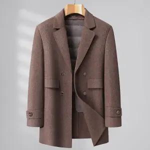 울 동계 남성패션 하프기장 오버사이즈 다운 더블 코트 패딩조끼 탈부착 조끼 DL4