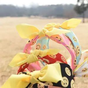 TBZ 옐로우 포인트 스마일 도트 반다나 헤어밴드 5Colors