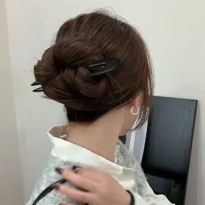 고급형 수공예 흑단나무 U자 헤어 비녀 올림머리