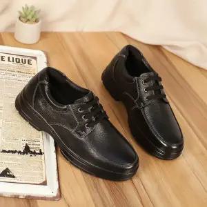 남성 셋업 코지 레더 슈즈 중년용 푹신 캐쥬얼 신발