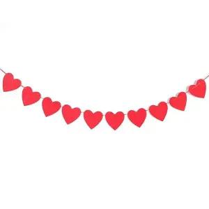 펠트 하트 가랜드 소형 온리레드 생일 배너 파티 소품