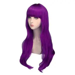 보라색 긴머리 웨이브 가발 G