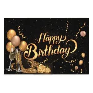 럭셔리 생일 현수막 대형 블랙파티 C타입 장식 배너