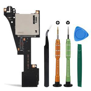 헤드폰 잭 플러그 포트 수리 부품이 있는 닌텐도 스위치 OLED용 OCTODER 교체용 게임 카드 카트리지 리더 슬롯, 도구가 HEG-SUB-01
