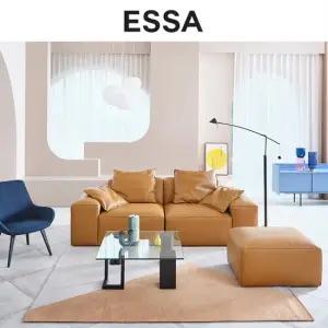 버틀러 3인 베티버 천연 면피 소가죽 소파+스툴