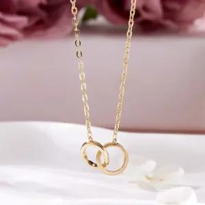 갤러리아 [비앤비골드] 14K 매트 크로스 더블링 체인 목걸이 MNN42432