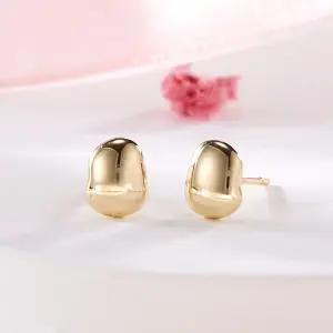 갤러리아 [비앤비골드] 14K 볼륨 페블 웨이브 침귀걸이 한쌍 MNE42436