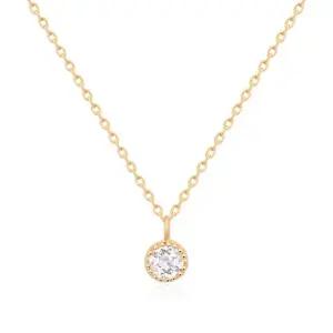 [비앤비골드] 14K 3.75mm 큐빅 프롱 체인 목걸이 NPN27226