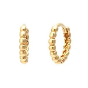 [비앤비골드] 14K 8mm 버블볼 원터치 링 귀걸이 한쌍 PNE25155