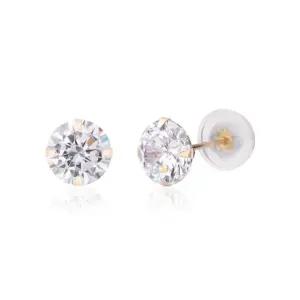 [비앤비골드] 14K 기본 컷팅 화이트큐빅 침귀걸이 L 한쌍 MNE37826