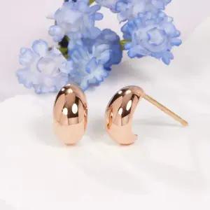 [비앤비골드] 14K 골드빈 커브 라운딩 침귀걸이 한쌍 SNE41669