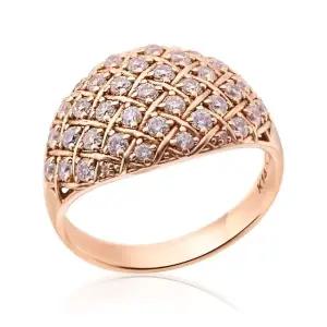 [비앤비골드] 14K 고저스 큐빅 체크 볼륨 반지 RSS39245