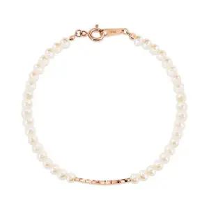 [비앤비골드] 14K 골드 라운딩 커브 파이프 진주 팔찌 CHB41116