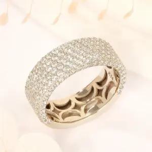 [비앤비골드] 14K 글램 큐빅 파베 컷 와이드 반지 RSS41803