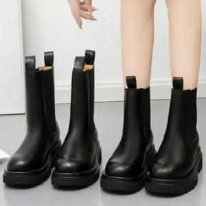 [라일리] Rly 여성 첼시 부츠 여성 가죽 부츠 키높이 데일리