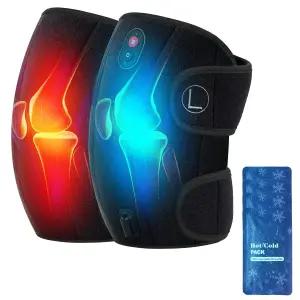 쿠코코 무릎 마사지기 용 온열 무릎용 패드 워머 랩 레벨 2개 진동 모드 5개 콜드 팩 4개