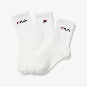 [보리보리/휠라 키즈]베이직 로고 장목양말 3매입 (FK3SCG1075X_OWH)