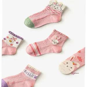 여아양말 세트 여름 5족 아동 초등 발목 메쉬 키즈 학생 유아 어린이 아기 아이 돌 초딩 여자xyz588