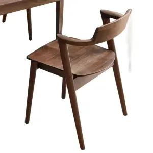 식탁 카페 등받이 호두나무 원목 체어 의자 북유럽 편한