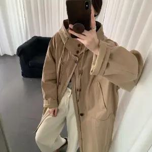 하프 여친 가을 캐주얼 트렌치코트 점퍼 야구 긴팔 코트 후드 원픽3