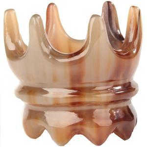 왕관괄사 마사지기 천연 머리마사지 왕관괄사빗 4 5cm 판 소뿔 머리끈