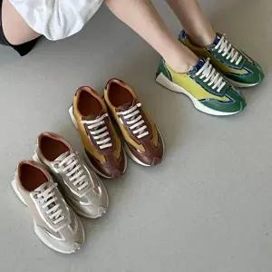 [옷자락]여자 봄 가을 트렌디 배색 청키 플랫폼 스니커즈