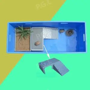 사육장 플라스틱 거북이 가정용 쉼터 키우기 사다리 반수생