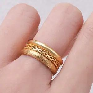 [골드모아]여자 순금 반지 디자인 3개세트 [엥게이지+로레뜨 물고기] 세쌍지