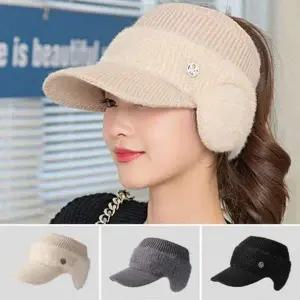 썬캡 HZ68RY61 방한 자 귀마개 귀달이 겨울 니트 골프 여성