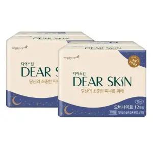 [디어스킨] 깨끗한나라 디어스킨 에어엠보 오버나이트 12Px2팩
