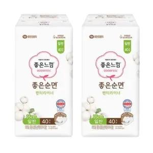 [좋은느낌] 좋은느낌 좋은순면 팬티라이너 일반 40Px2팩