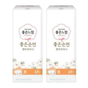 [좋은느낌] 좋은느낌 좋은순면 팬티라이너 롱 69Px2팩
