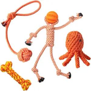 이빨을 위한 강아지 씹기 장난감 소형 중형 품종을 고무 간식 볼과 함께하는 로프 개 내구성 있는
