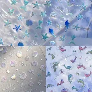 [에스에스62]네일아트 여름바다 홀로그램 엠보스티커 5종