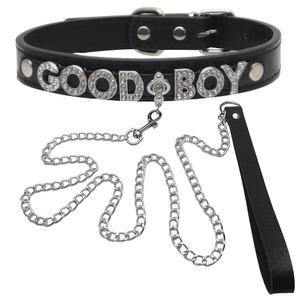 여성 남성 코스프레 파티 선물용 펑크 고딕 록 초커 목걸이와 이름 글자가 새겨진 페이어엑스엘 가죽 칼라 체인 목줄 세트