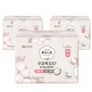 [좋은느낌] 좋은느낌 무표백100 유기농순면커버 중형 16Px3팩