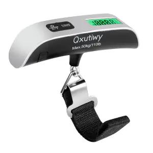 수하물 저울 여행용 디지털 업그레이드 고무 그립 넓히기 110파운드 휴대용 여행 가방 LED 디스플레이 온도