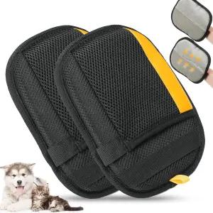 보키비온 2팩 정전기 애완동물 제모 장갑 매직 브러시 도구 업그레이드 세탁 가능 재사용 고양이 및 개