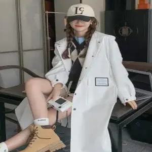 무천도사 여성용 여사친 하프 캐주얼 집업야구항공 올 기장 트렌치코트 루즈핏 코트 후드 잠바 봄가을 KKE3