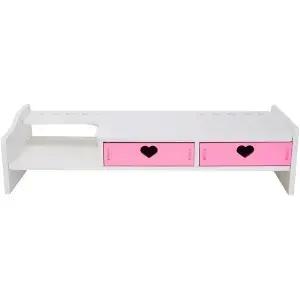 콘카와카 카와이 책상 정리함 귀여운 서랍장 모니터 라이저 스탠드 컴퓨터 PC 노트북 프린터용