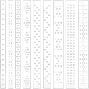 BENECREAT 9Pcs 아크릴 가죽 펀치 도구 3폭 크리스탈 및 리벳 간격 템플릿 개 목걸이 벨트 구멍 3.5mm