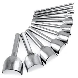 Yizzvb 11 사이즈 반원형 커터 펀치 가죽 도구 공예 스트랩 벨트 지갑 및 가방 제작 3-45mm